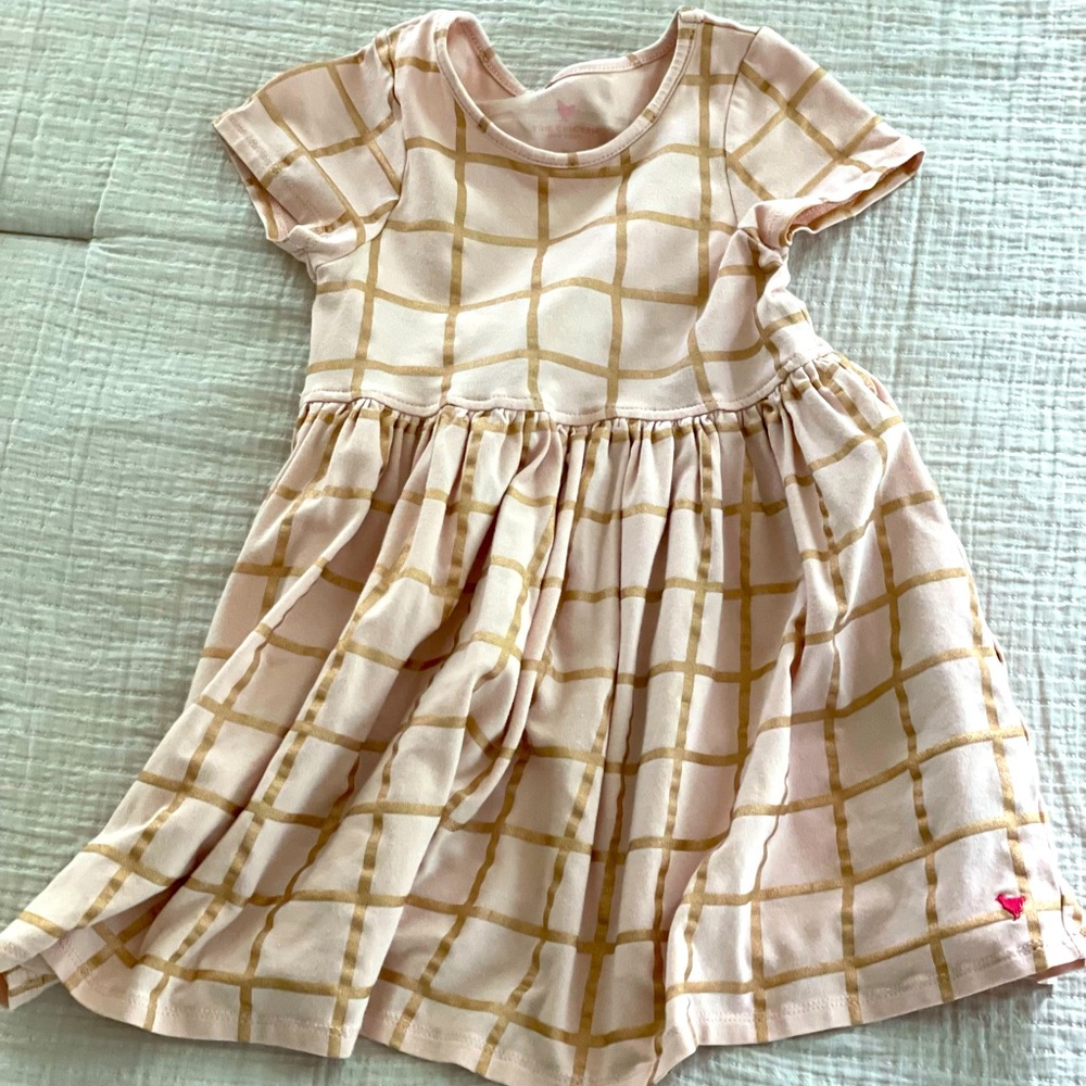 Pink Chicken Steph gridded dress 3Y